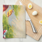 Henen, kippen en paaseieren theedoek (Quarter Fold)