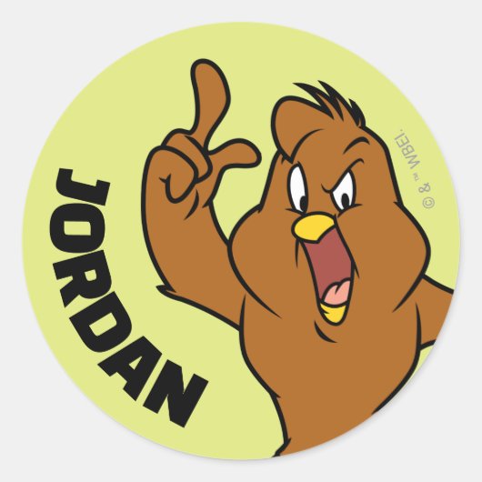 Henery Hawk Schreeuwend Ronde Sticker (Voorkant)