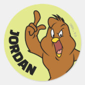 Henery Hawk Yelling Ronde Sticker (Voorkant)