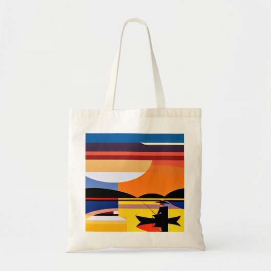 Hengelsport bij zonsondergang tote bag (Voorkant)