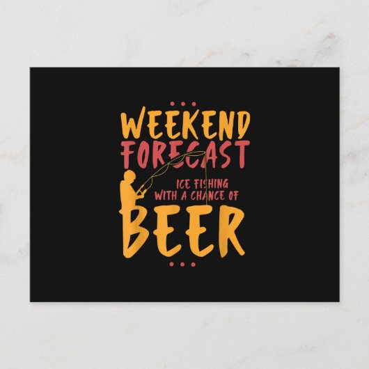 Hengelsport & Ice Gevist met bier Aankondigingskaart (Voorkant)