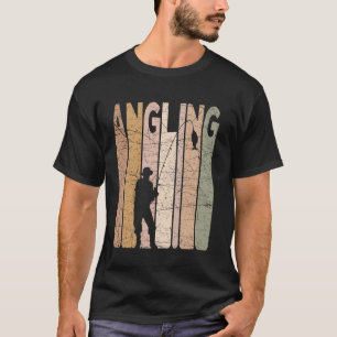 Hengelsport Vissen Vintage Hekelaar Visser Retro V T-shirt