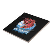 hengelvis-rood-snapper-visser-kunstwerk-vector tegeltje (Zijkant)