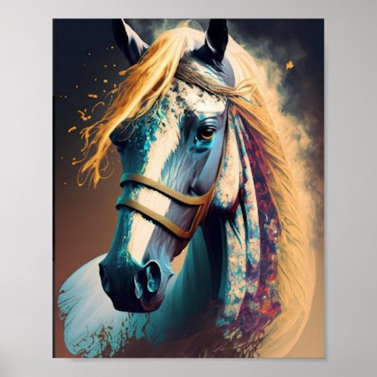 Hengst Abstracte kunst Poster (Voorkant)