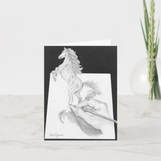 hengst die uit papier rijst kaart (Voorkant)