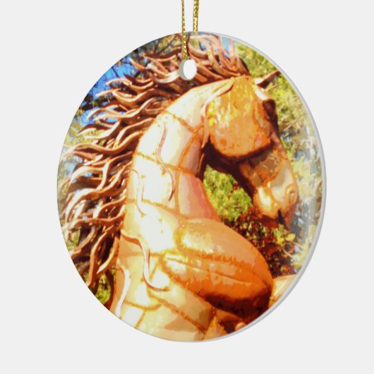 hengst en pony keramisch ornament (Links)