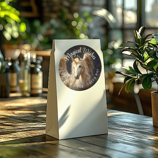 Hengst met de vleugels van Pegasus en de hoorn van Ronde Sticker