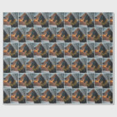 Hengst met een kerstkrans cadeaupapier (Vlak)