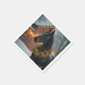 hengst met kerstkrans servet (Hoek)