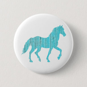 hengst van pony, mosterang silhouette ronde button 5,7 cm