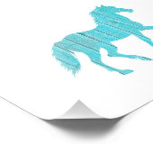 hengst van pony van paarden, mosterang silhouette foto afdruk (Hoek)