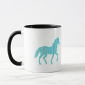 hengst van pony van paarden, mosterang silhouette mok (Links)