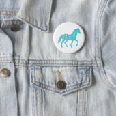 hengst van pony van paarden, mosterang silhouette ronde button 5,7 cm (In situ)