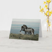 Hengsten op het High Desert Wenskaart Kaart (Gele Bloem)