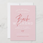 HENLEY Modern Pink & Red Bachelorette Itinerary Kaart (Voorkant)
