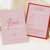 HENLEY Modern Pink & Red Bachelorette Itinerary Kaart