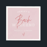 HENLEY Modern Roze Rood Retro Bachelorette Servet<br><div class="desc">Deze vrijgezelle servet is voorzien van een edgy handgeschreven script lettertype en moderne roze en rode kleur combinatie. Combineer met alles in het HENLEY-collectie voor een samenhangende look.</div>