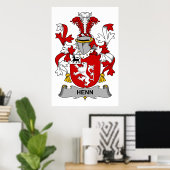 Henn Family Crest Poster (Thuiskantoor)