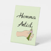 Henna Artist met Henna Cone Reclamebord Met Voetstuk (Voorkant)