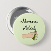 Henna Artist met Henna Cone Ronde Button 7,6 Cm (Voorkant /achterkant)