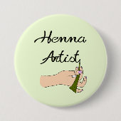 Henna Artist met Henna Cone Ronde Button 7,6 Cm (Voorkant)