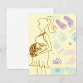 Henna Baby shower prints Invitation Kaart (Voorkant / Achterkant)