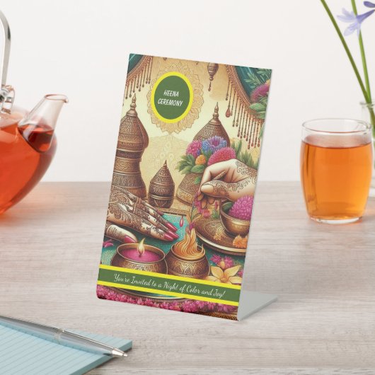 Henna Ceremony tafelblad teken Reclamebord Met Voetstuk (Insitu)