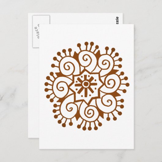 Henna Circle Briefkaart (Voorkant / Achterkant)