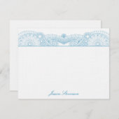 Henna Custom Flat Note Card (blauw) Notitiekaartje (Voorkant / Achterkant)