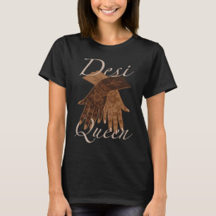 Henna Desi Koningin Indische esthetische Bloemen M T-shirt