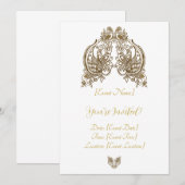 Henna elegante uitnodigingskaart kaart (Voorkant / Achterkant)