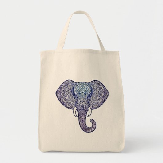 Henna Elephant Art Tote Bag (Voorkant)