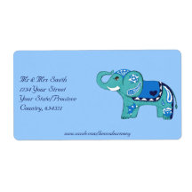 Henna Elephant (blauw/lichtblauw)