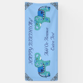 Henna Elephant (blauw/lichtblauw) Spandoek (Verticaal)