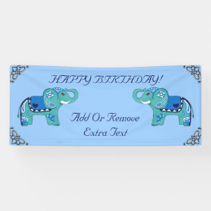 Henna Elephant (blauw/lichtblauw) Spandoek