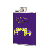 Henna Elephant (geel/Paars) Heupfles (Links)