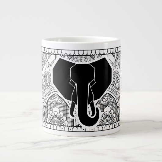 Henna Elephant Grote Koffiekop (Voorkant)