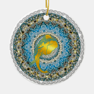 Henna Elephant Mandala Ganesha Mindfulness Gifts Keramisch Ornament