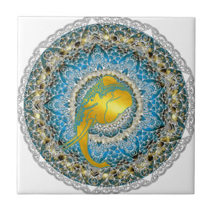 Henna Elephant Mandala Ganesha Mindfulness Gifts Tegeltje