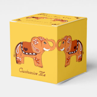 Henna Elephant (Oranje/rood) Bedankdoosjes