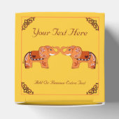 Henna Elephant (Oranje/rood) Bedankdoosjes (Bovenkant)