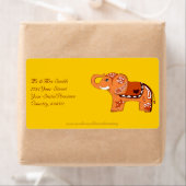Henna Elephant (Oranje/rood) Etiket (Insitu)