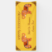 Henna Elephant (Oranje/rood) Spandoek (Verticaal)