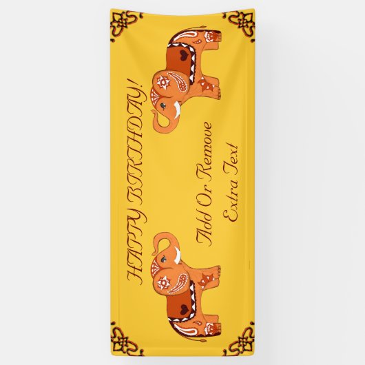 Henna Elephant (Oranje/rood) Spandoek (Verticaal)