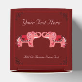 Henna Elephant (rood/roze) Bedankdoosjes (Bovenkant)