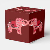 Henna Elephant (rood/roze) Bedankdoosjes (Achterkant)