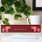 Henna Elephant (rood/roze) Naambordje