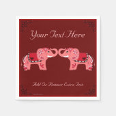 Henna Elephant (rood/roze) Servetten (Voorkant)