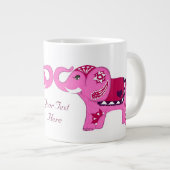 Henna Elephant (roze/Paars) Grote Koffiekop (Voorkant rechts)