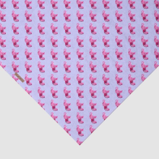 Henna Elephant (roze/Paars) Tissuepapier (Detail)